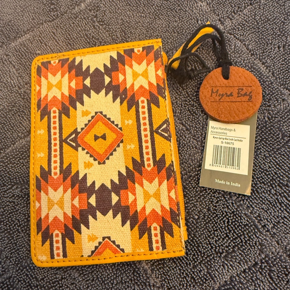 Myra Bag Yellow and Orange Patterned Wallet